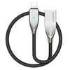 Mangnetic USB Cable For iPhone X 8 7 For iPad Breathing LED Zinc Alloy Nylon Braided Lighting to USB Charger Cable