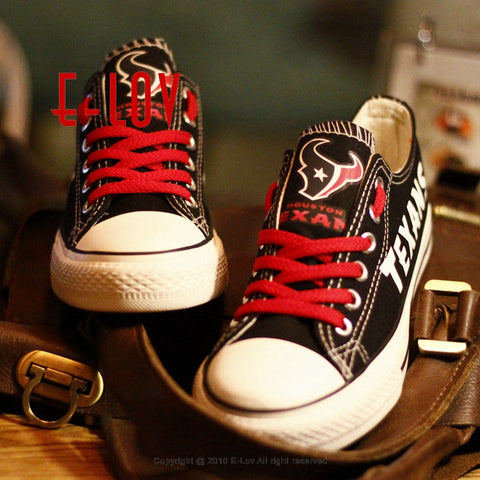 Houston Texans Canvas Shoes Graffiti Lace Shoes Casual Shoes UNISEX