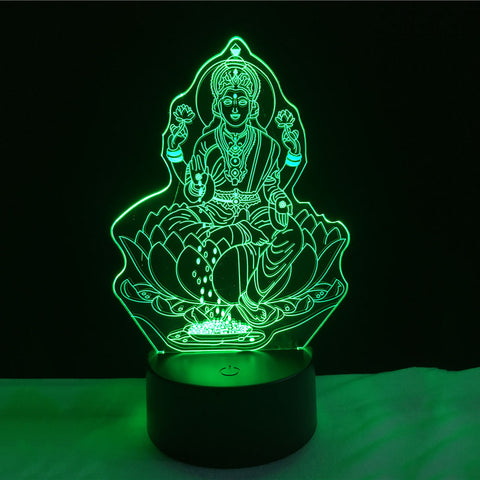 Hot Beautiful 3D Buddha LED Night Light USB Touch Table Lamp as Decoration Lights