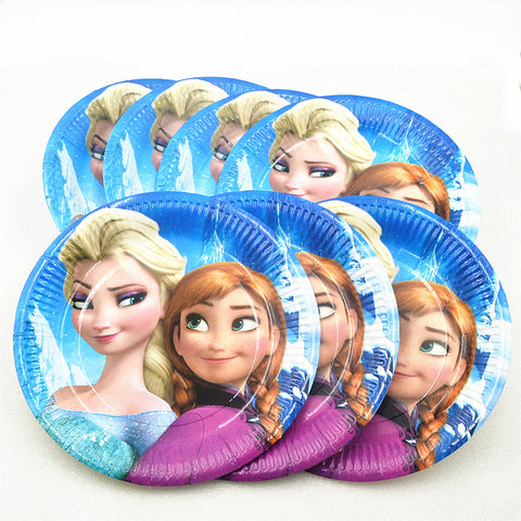 Frozen Disney Plate Frozen Elsa & Anna Party Supplies 10pcs/set Disney Princess Christmas/Birthday/Happy Party Decoration