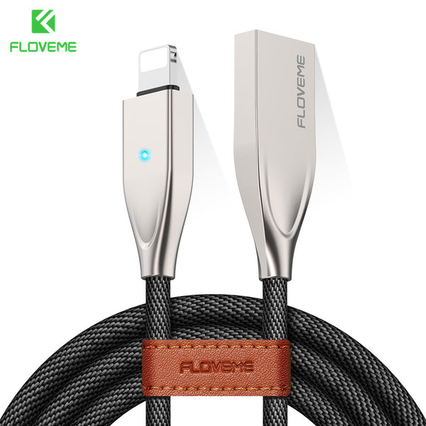 Mangnetic USB Cable For iPhone X 8 7 For iPad Breathing LED Zinc Alloy Nylon Braided Lighting to USB Charger Cable