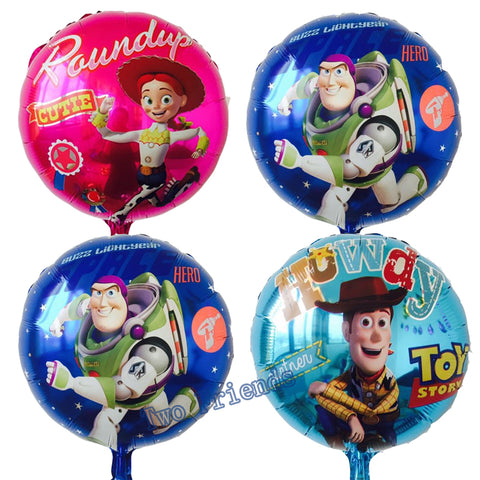 10pcs Toy story foil balloons 18inch cartoon hero Woody captain Buzz balls child birthday party decorations kids helium globos