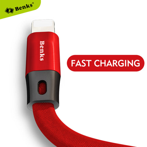 Benks Fast Charging Thick Cable For Apple iPhone X 8 7 6 plus 6s 5 5s 5c se iPad Air Mini Cables Mobile Phone Charger Data