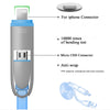 Aokin 2 in 1 Retractable Samsung Micro USB Charger and iPhone Charging Cable Mobile Phone