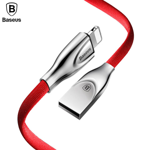 Baseus Zinc Alloy Metal USB Cable For iPhone X 8 7 6 5 Fast Charging Cable For iPad USB Charger Cable Mobile Phone Data Cables